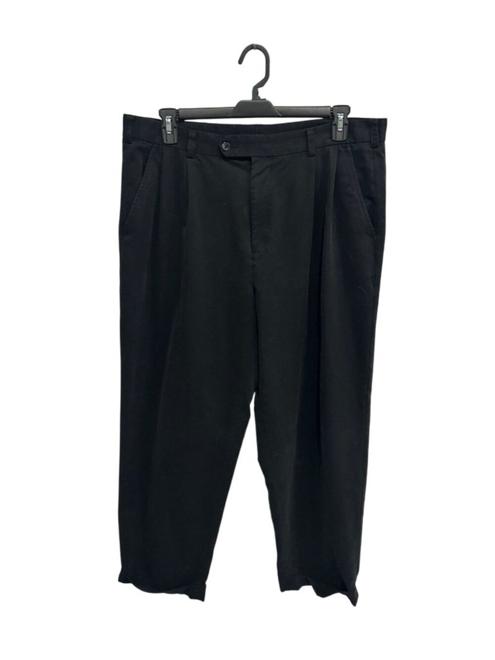Izod 38x30 Mens Black Pleated Dress Pants Polyester Old Money Timeless Style